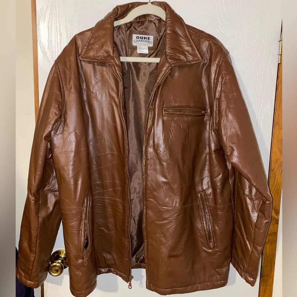Duke Haband Brown Large 100% Genuine Leather Jacket